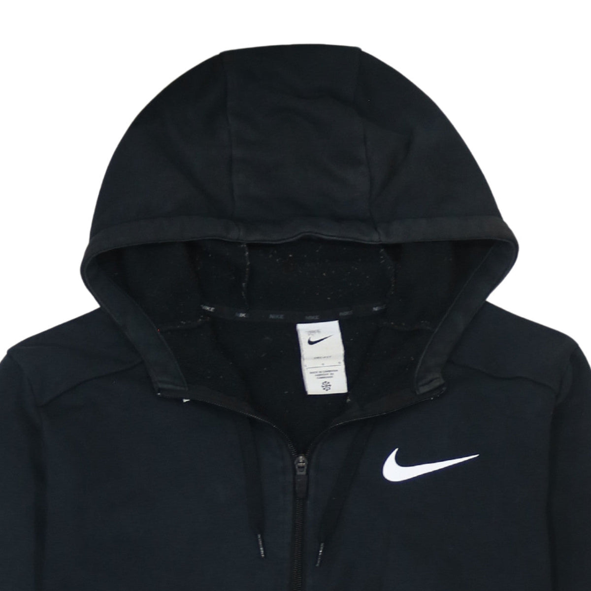 Nike Women's Black Full Zip Hoodie L Dri-Fit Cotton Blend Sweatshirt