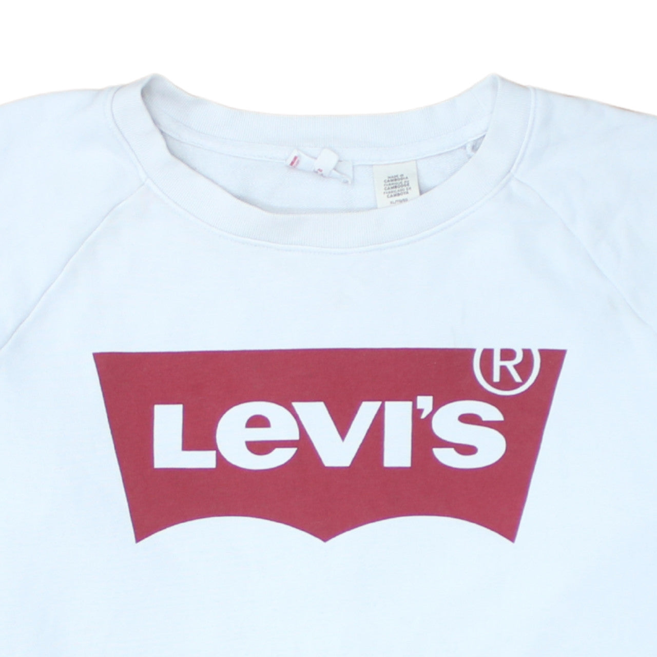 Levi's Mens White XL Crew Neck Graphic Logo Pullover Sweatshirt