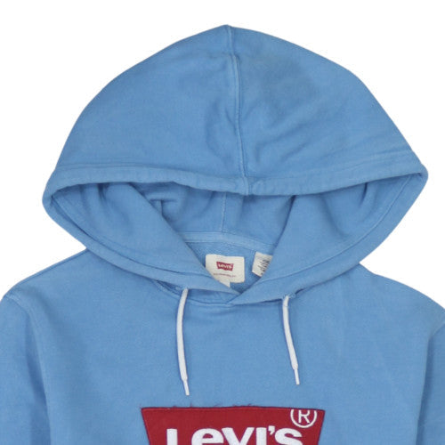 Levi's Mens Blue Pullover Hoodie Small Graphic Logo Sweatshirt