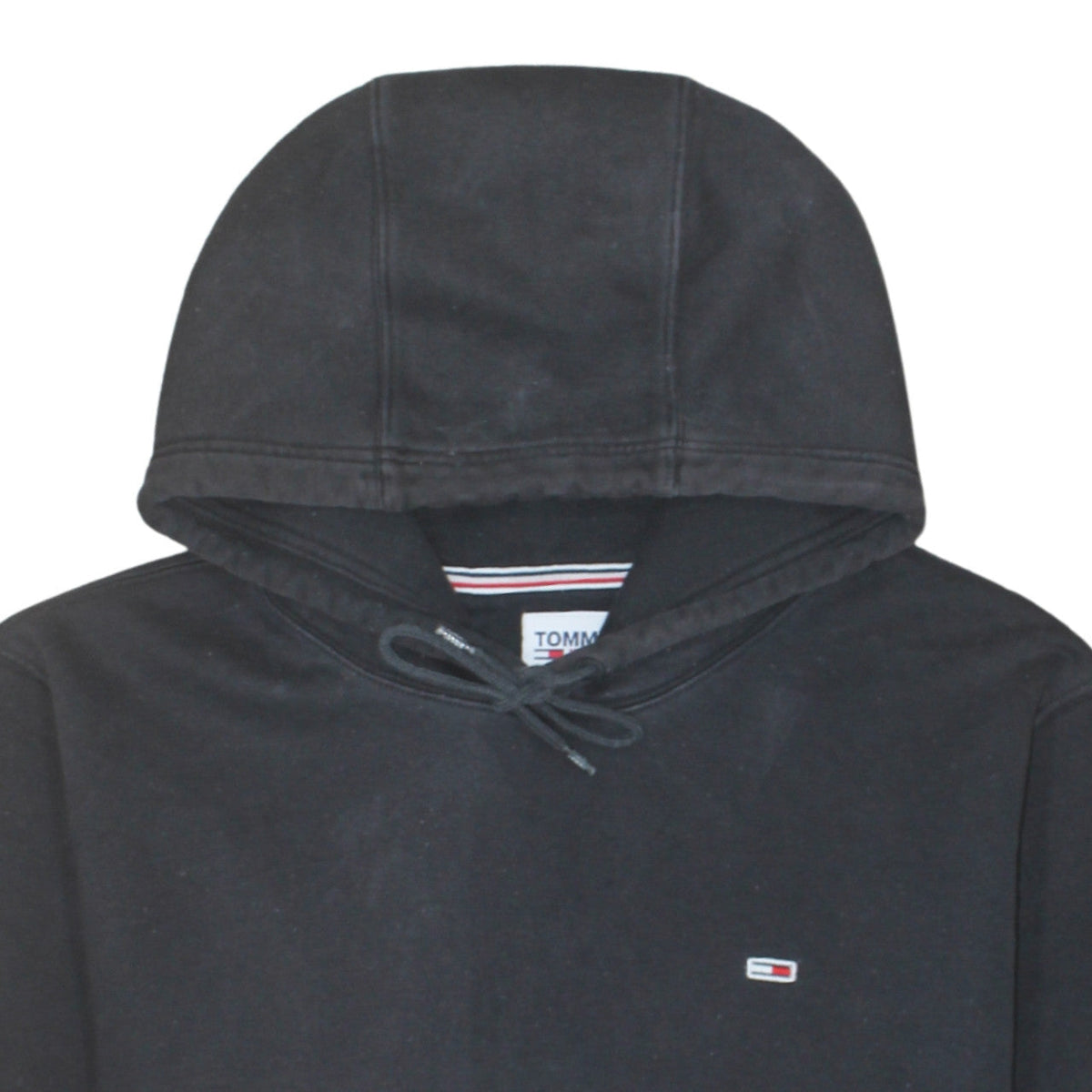 Tommy Jeans Mens Black XL Pullover Hoodie Classic Logo Sweatshirt