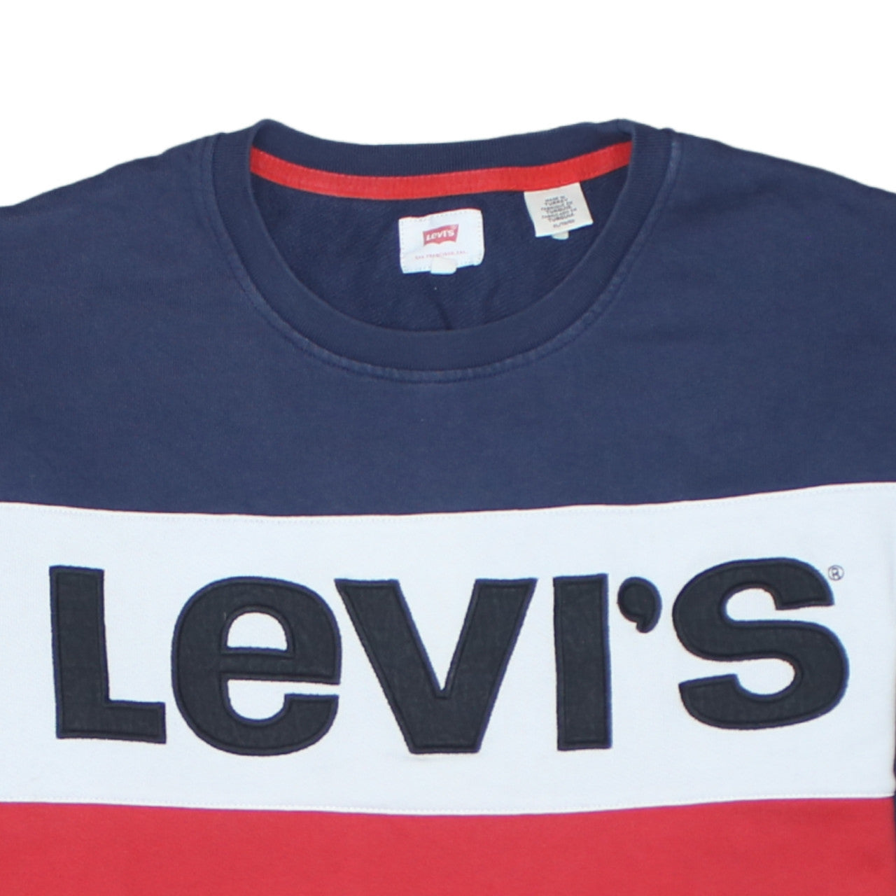 Levi's Men's Multicoloured XL Crew Neck Logo Pullover Sweatshirt