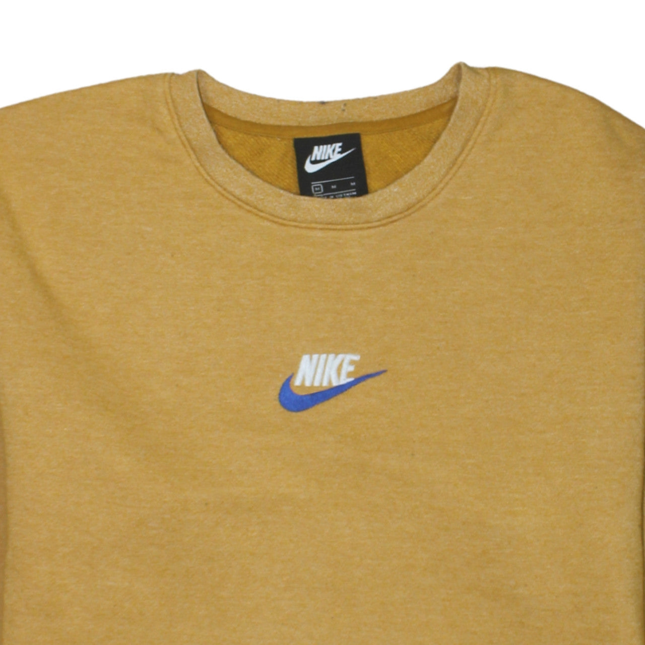Nike Womens Mustard Yellow Pullover Sweatshirt Size M Crew Neck