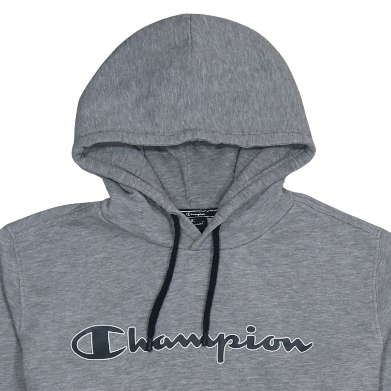 Champion Men's Grey Pullover Hoodie Large Cotton Blend Logo