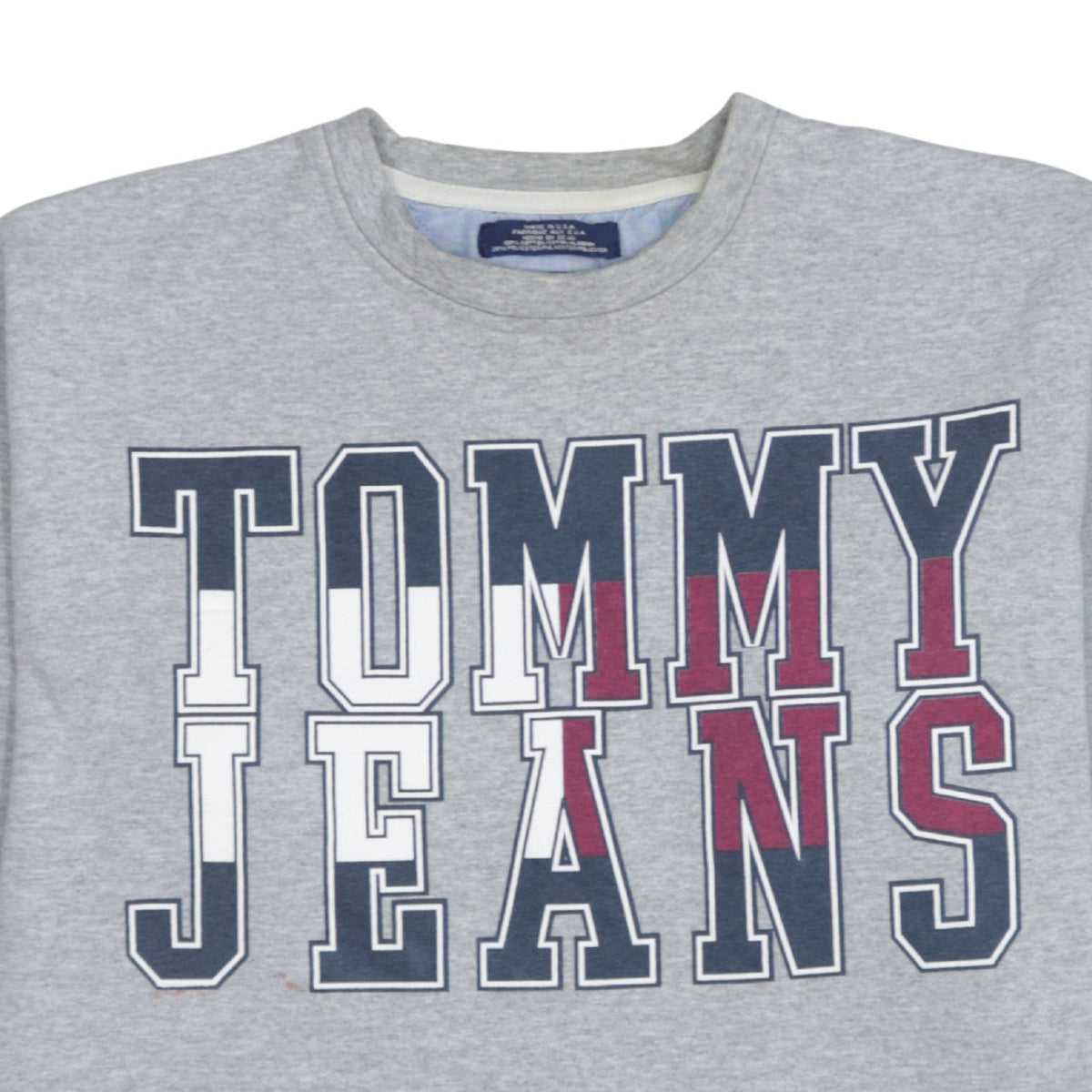 Tommy Jeans Mens Grey Cotton Blend Crew Neck Sweatshirt M