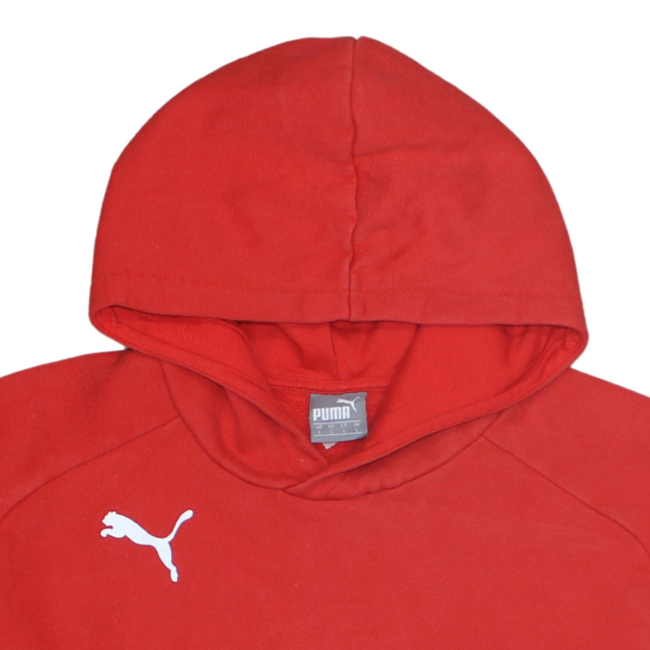Puma Men's Red Pullover Hoodie L Sports Fleece Sweatshirt