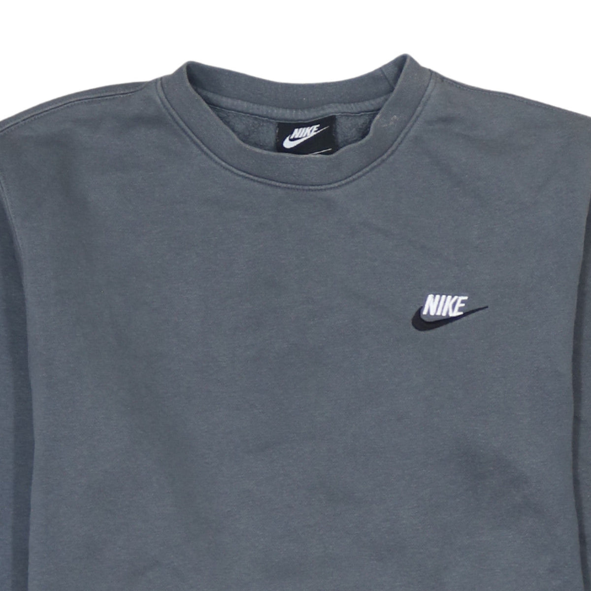 Nike Men's Grey XS Fleece Pullover Sweatshirt Crew Neck Logo