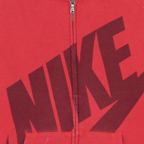 Nike Men's Red Full Zip Hoodie XL Graphic Sports Fleece