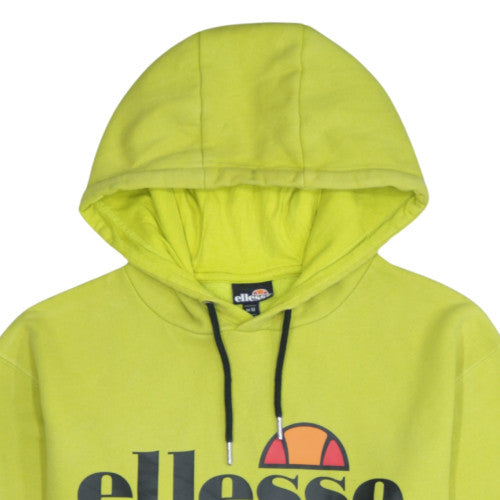 Ellesse Mens Yellow Pullover Hoodie M Logo Sports Sweatshirt