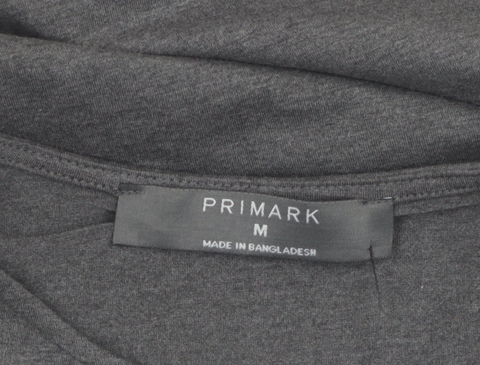 Primark Women Grey Midi Shift Dress Long Sleeve M