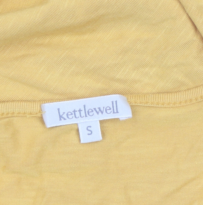 Kettlewell Women’s Yellow Cowl Neck 3/4 Sleeve Jersey Blouse Size S