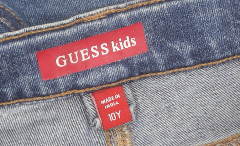 GUESS Kids Girls Blue Denim Cut-Off Shorts Age 10 Years Distressed Style