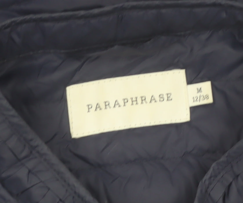 Paraphrase Women's Blue Quilted Down Puffer Jacket Size 12 M