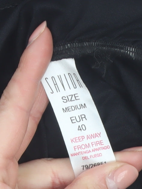 Savida Women's Black Off Shoulder Ruched Long Sleeve Blouse Size 12