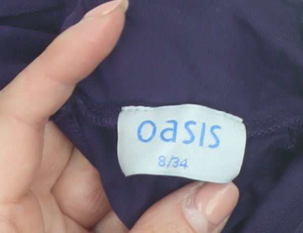 Oasis Women's Purple Roll Neck Long Sleeve Blouse Size 8