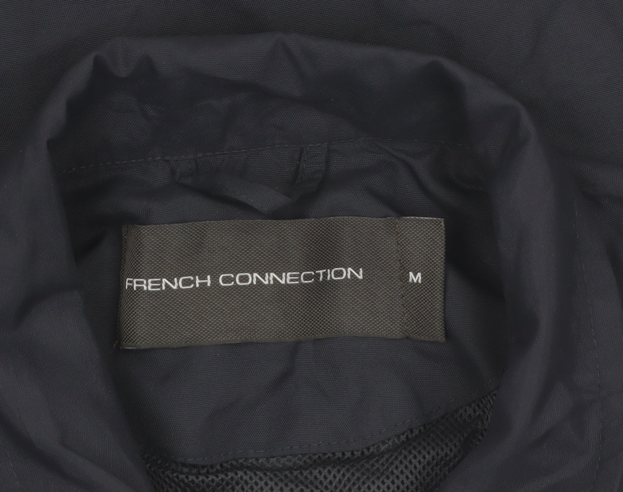 French Connection Men's Blue Polyamide Jacket Size M Casual Mid-Length
