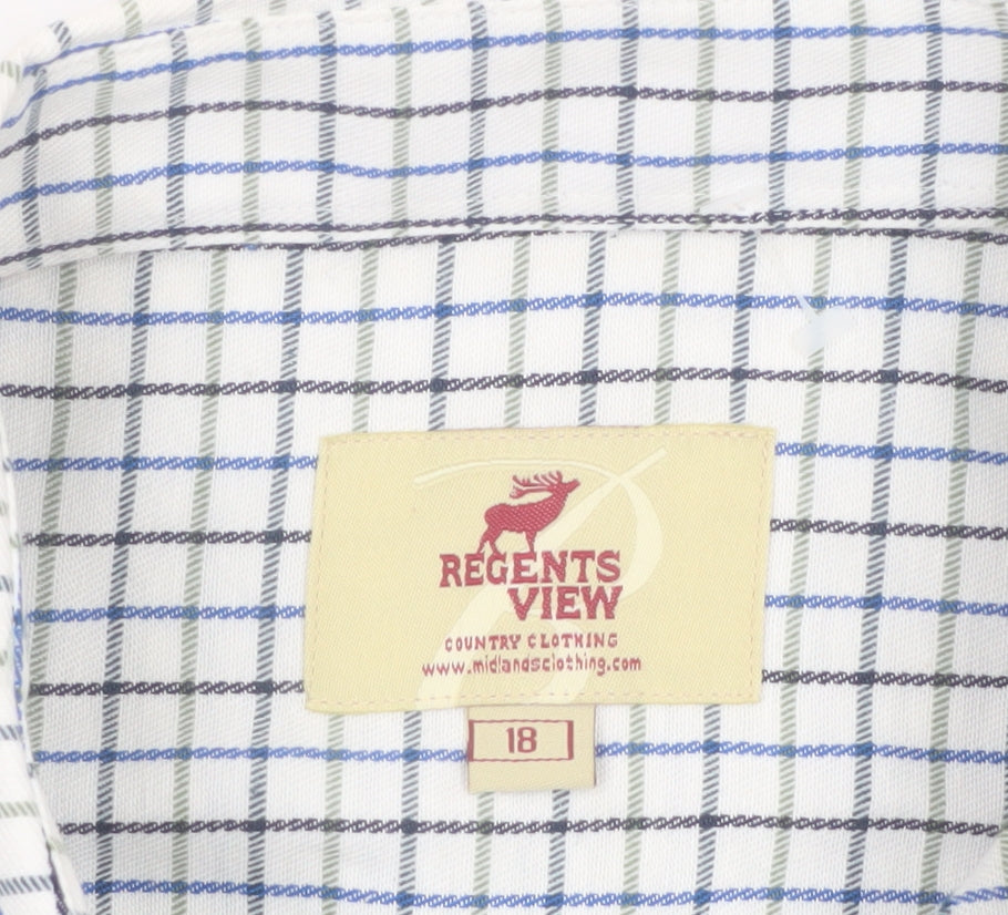 Regents View Women's Multicoloured Check Long Sleeve Button-Up Shirt Size 18