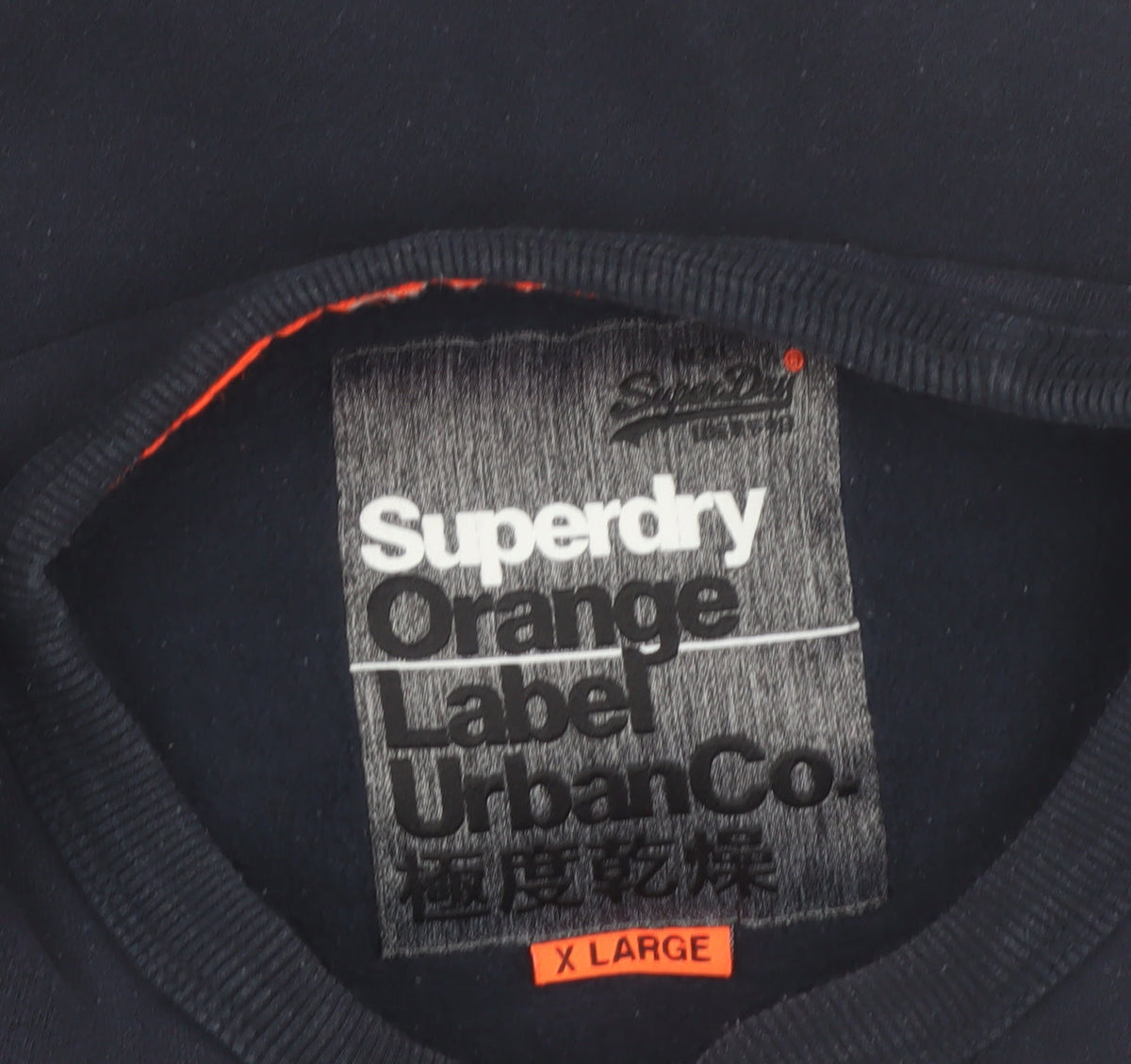 Superdry Men’s Blue XL Crew Neck Pullover Sweatshirt with Zipped Pockets