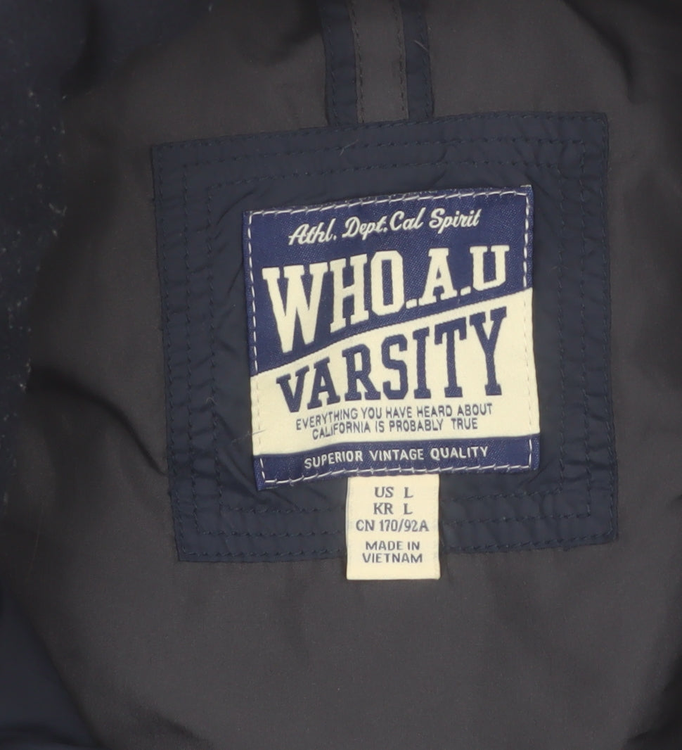 WHO.A.U Women Blue Puffer Waistcoat Size 14 Varsity Style