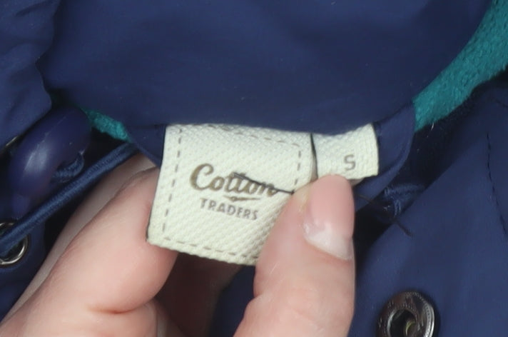 Cotton Traders Women Navy Blue Hooded Parka Coat Size S