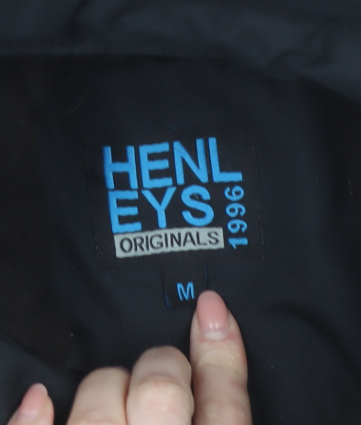 Henleys Womens Black Hooded Parka Jacket M Regular Winter Lined