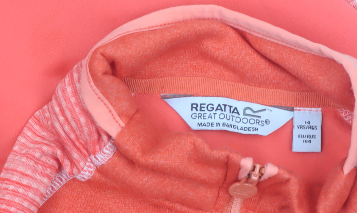 Regatta Girls Orange Soft Shell Full Zip Lightweight Jacket 14 Years