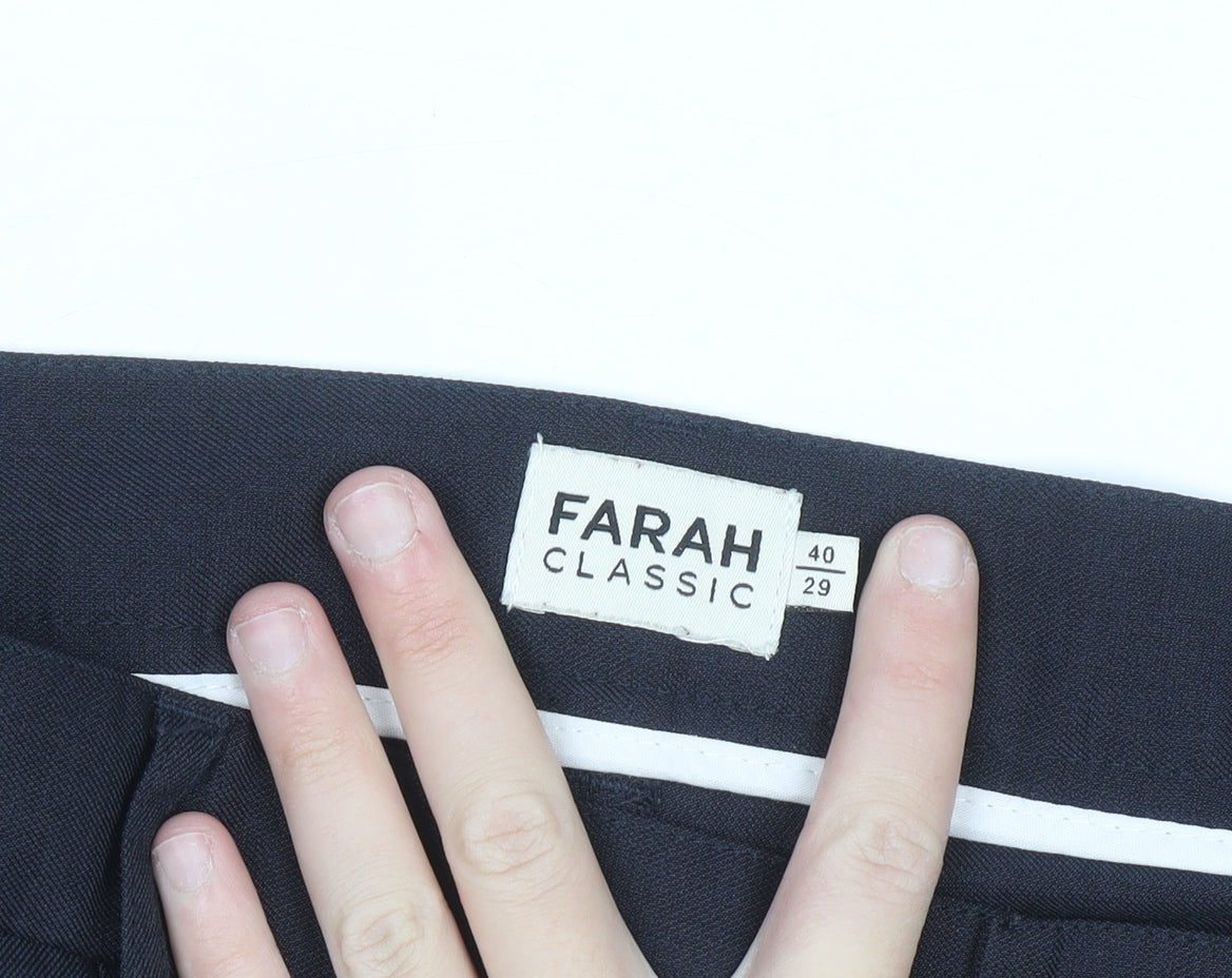 Farah Classic Men's Black 40x29 Dress Pants Trousers