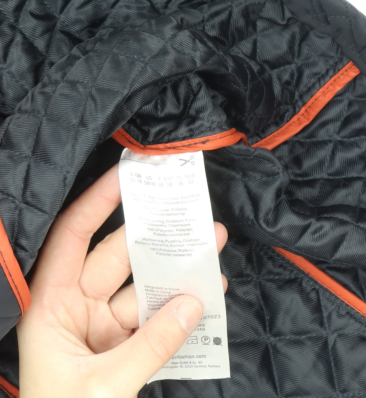 Olsen Women's Blue Quilted Mid-Length Coat Size 10