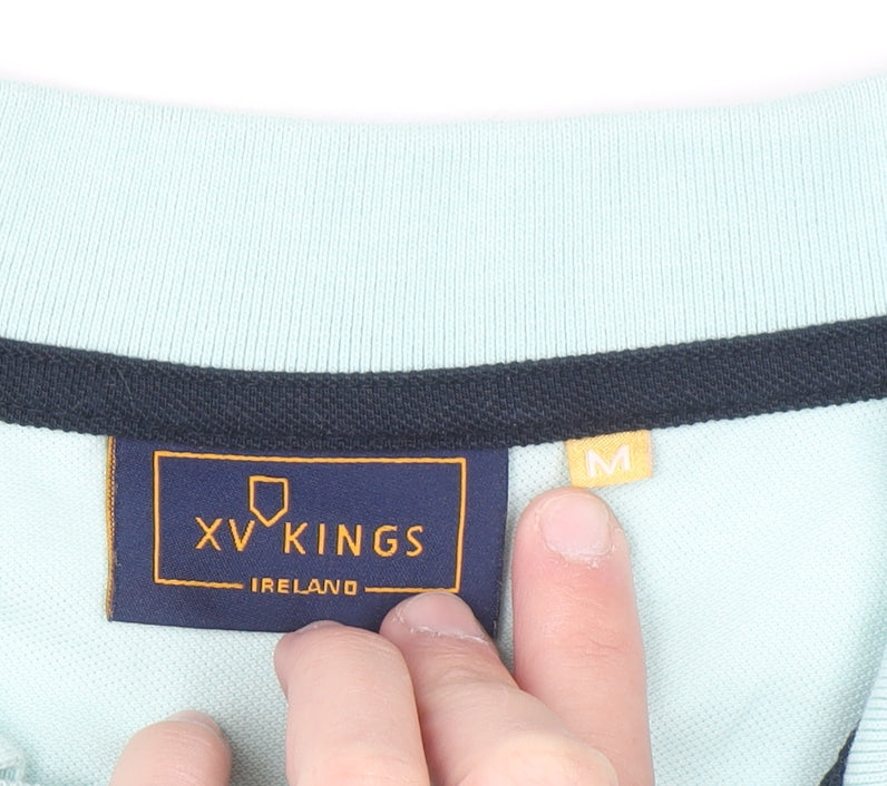 XV Kings Mens Blue Cotton Short Sleeve Polo Shirt Size M