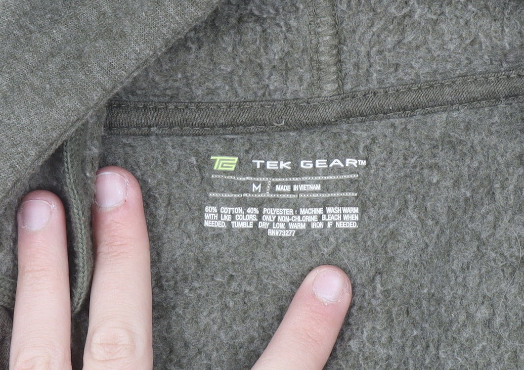 Tek Gear Men's Green Full Zip Fleece Hoodie Size M