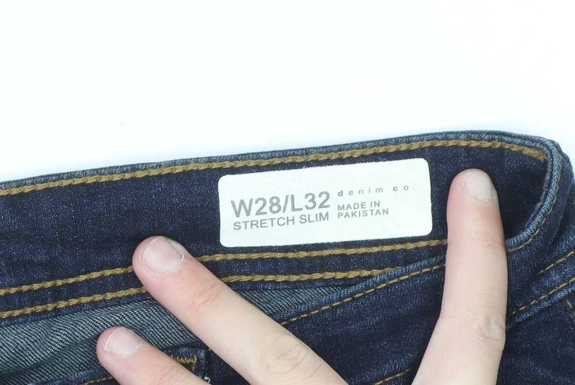 Denim Co Women Slim Fit Dark Blue Stretch Jeans Size 12 W28 L32