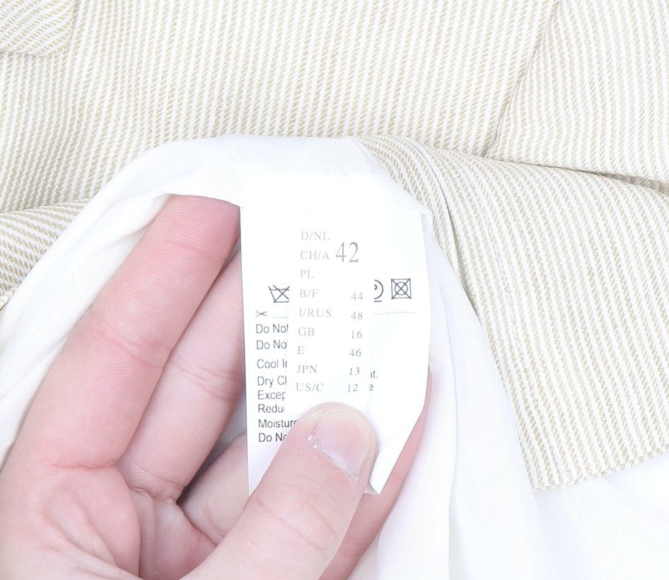 Gerry Weber Women's Beige Classic Suit Jacket Size 16 Polyester Lined