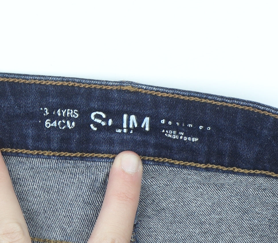 Denim Co Girls Blue Slim Fit Jeans 13-14 Years Dark Wash Stretch