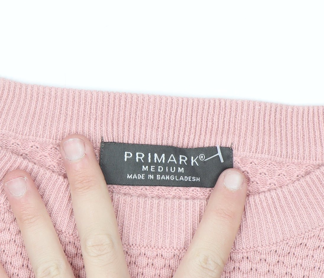 Primark Men's Pink Cotton Crew Neck Jumper M