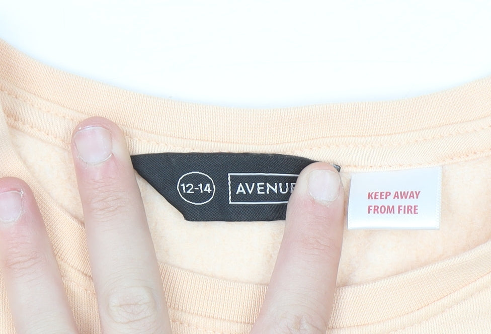 Avenue Women Peach Pullover Sweatshirt Size 12-14 Cotton Blend