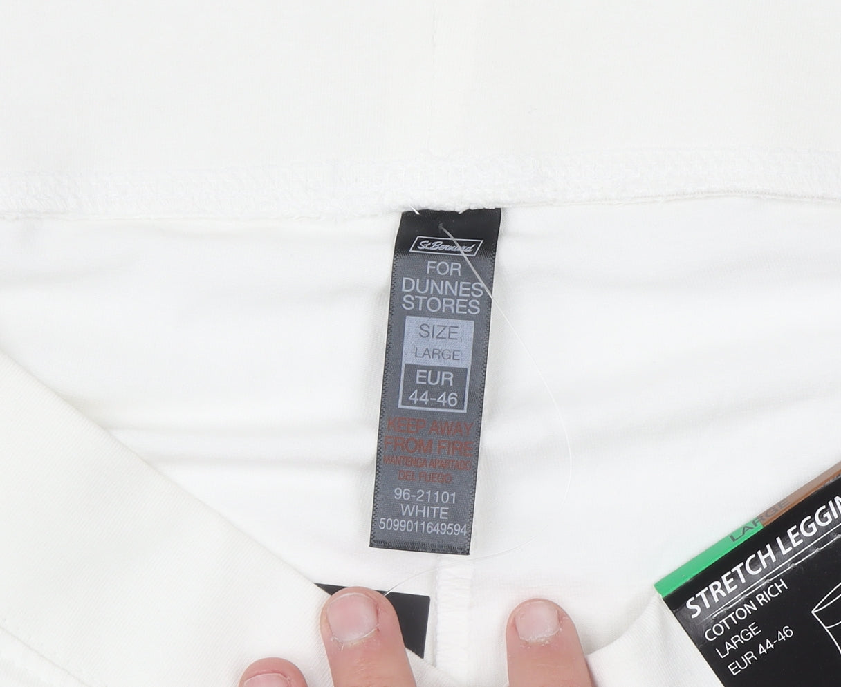 St. Bernard for Dunnes Stores White Cotton Stretch Capri Leggings L