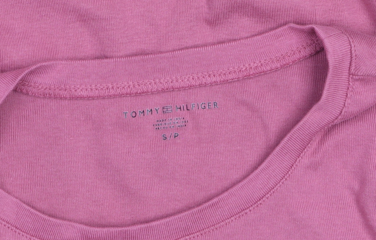 Tommy Hilfiger Women's Pink Long Sleeve Cotton Crew Neck T-Shirt Size S