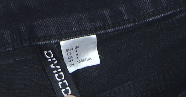 H&M Divided Women's Black Skinny High Rise Stretch Jeans Size 8