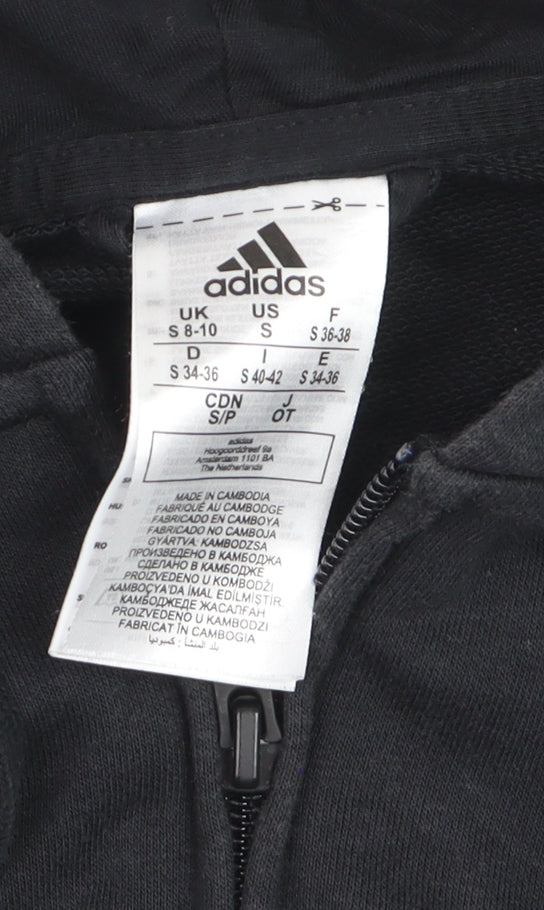 Adidas Boys Black Hooded Full Zip Track Jacket 8-10 Years