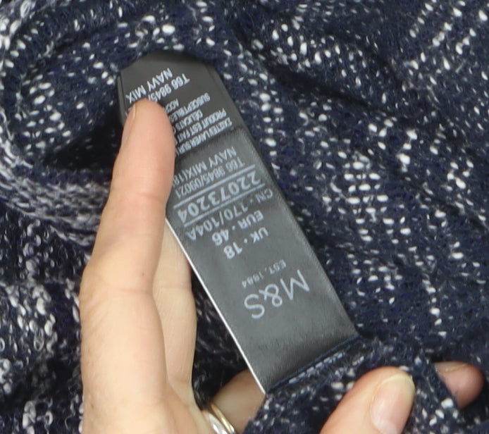 Marks & Spencer Women Blue Roll Neck Knit Jumper Size 18