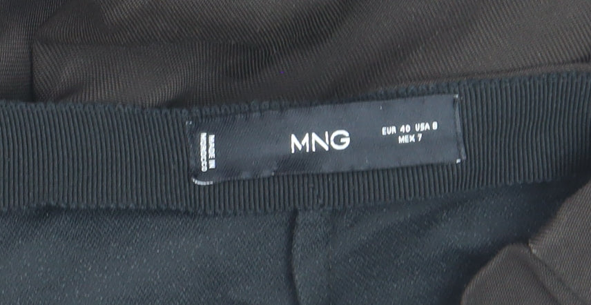 MNG Women's Black Tailored Stretch Trousers Size 12 Regular Fit