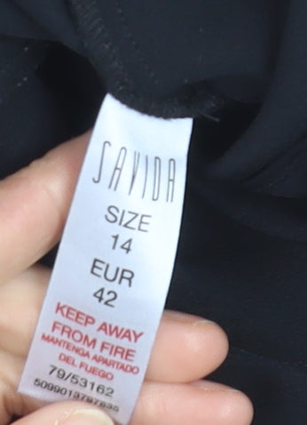 Savida Women’s Black Trousers Size 14 Polyester Blend Dress Pants