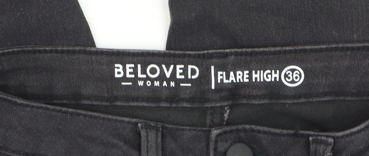 Beloved Women Black High Rise Flared Denim Jeans Size 8