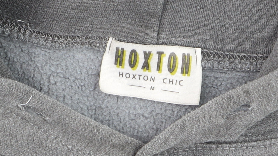 Hoxton Chic Men's Grey Pullover Hoodie M Funny Graphic Fleece