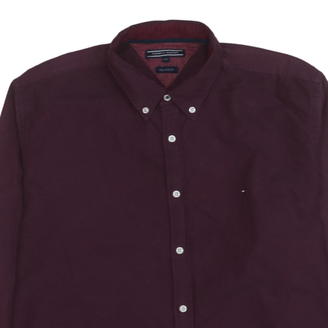 Tommy Hilfiger Men’s Purple Button-Down 2XL Cotton Shirt New York Fit