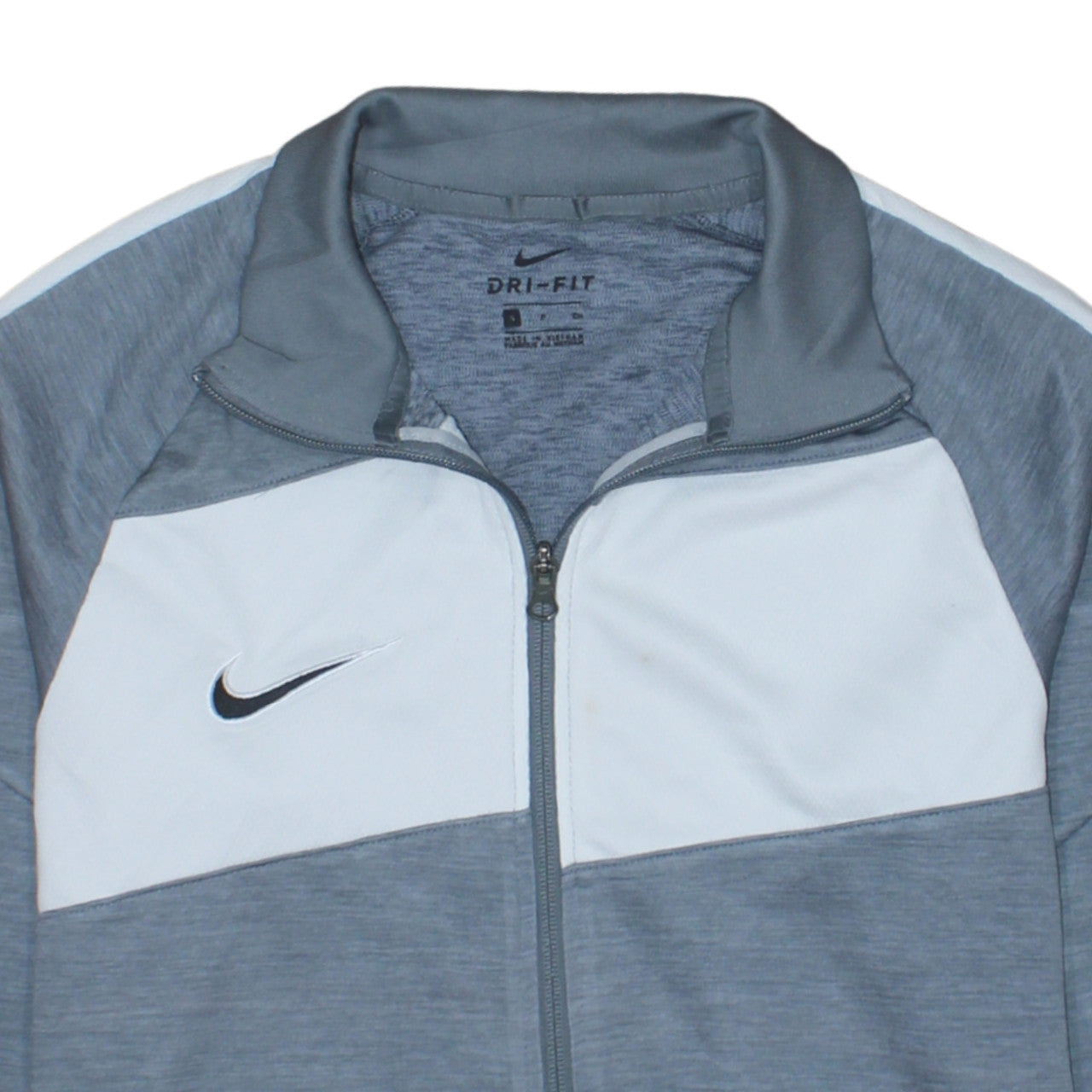 Nike Mens Grey Dri-Fit Track Jacket Size L Full Zip Athletic Outerwear