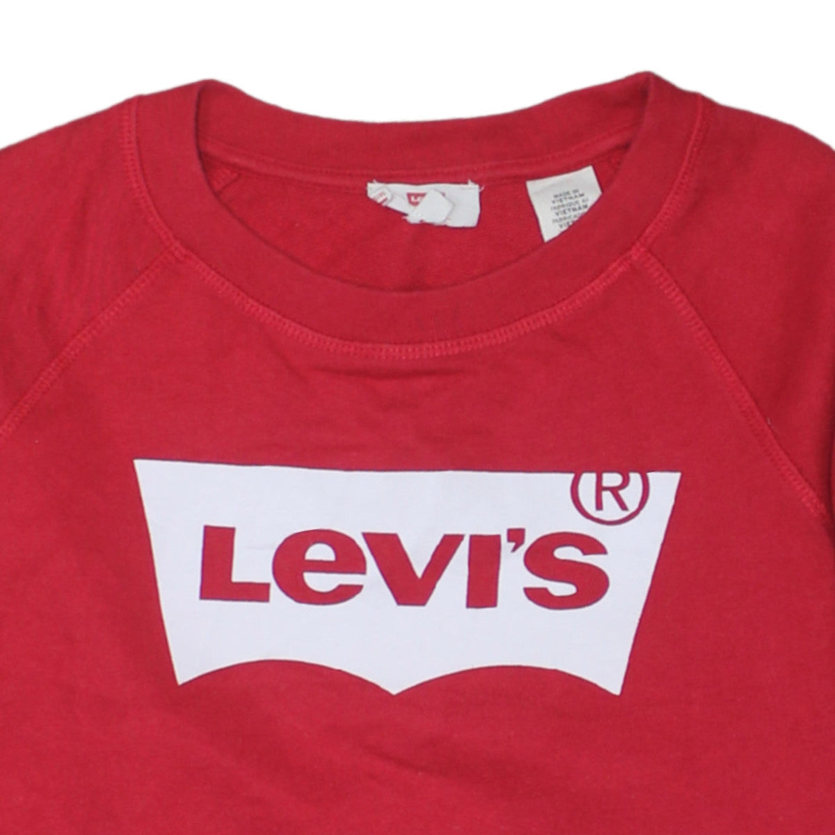 Levi's Womens Red Crew Neck Logo Pullover Sweatshirt M