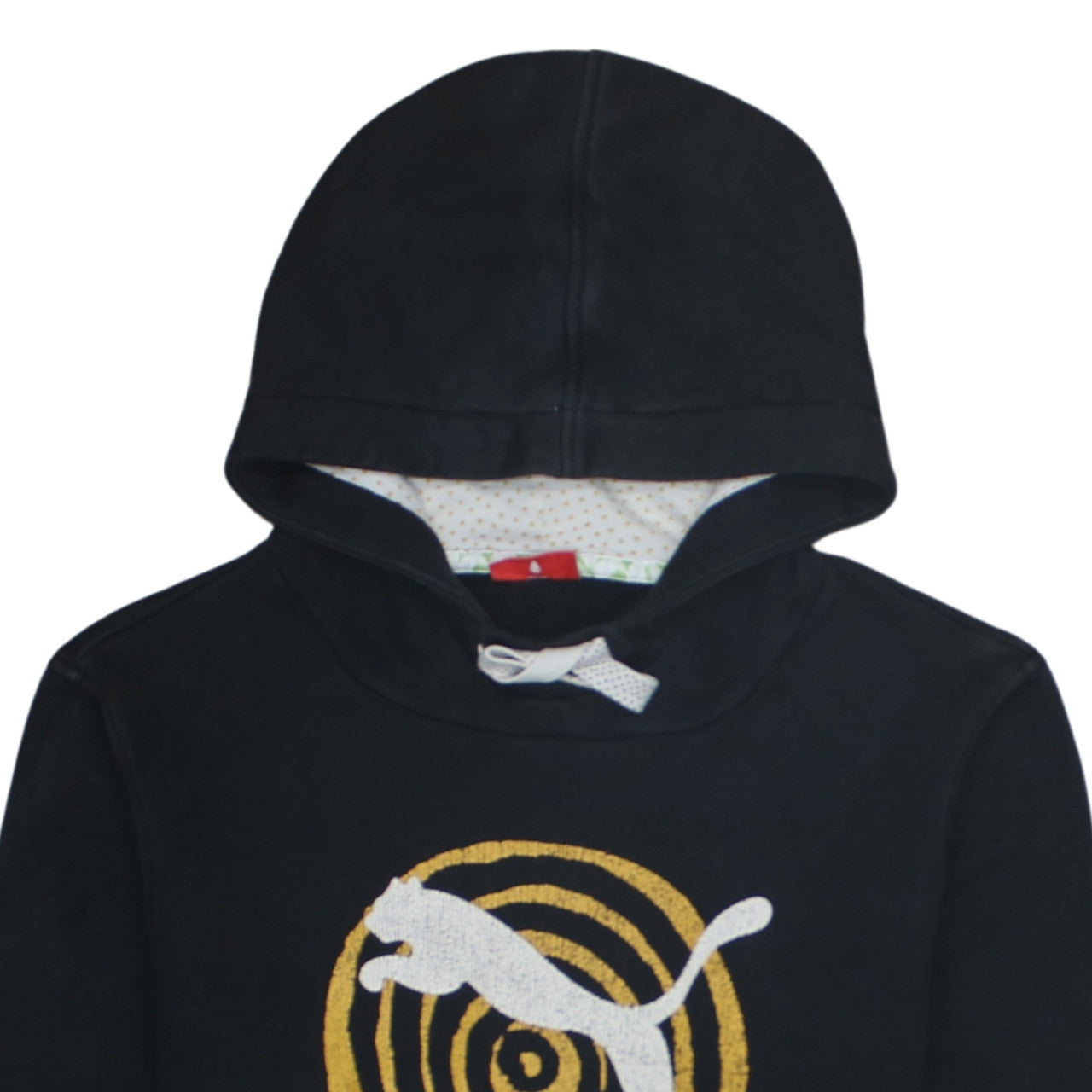 Puma Boys Black Pullover Hoodie 16 Years Logo Graphic Cotton Sweatshirt
