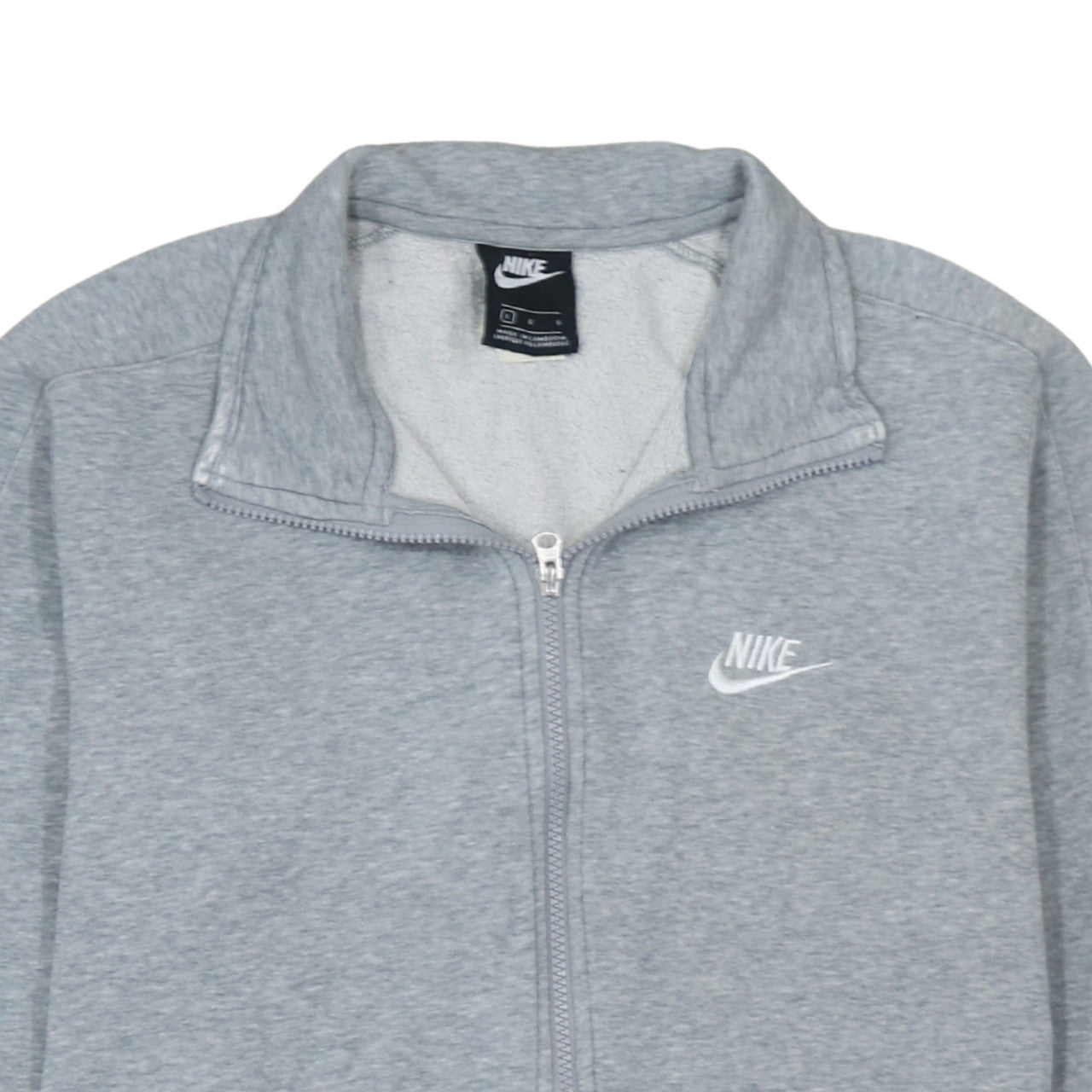 Nike Men's Grey Track Jacket Size L Full Zip Cotton Blend