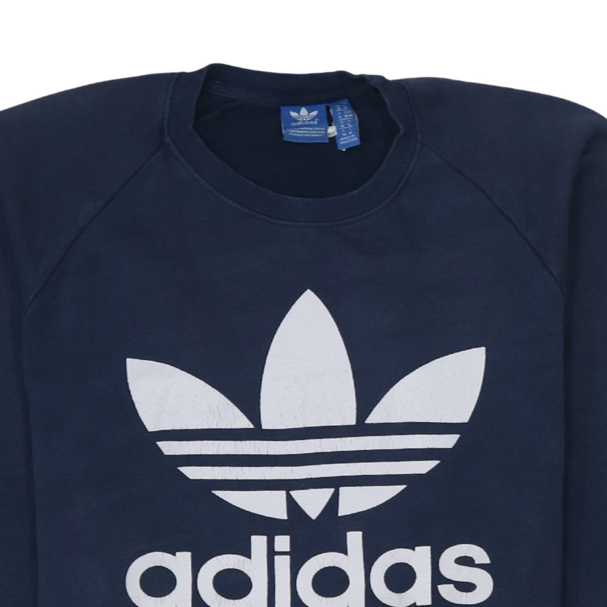 Adidas Men's Blue Crew Neck Logo Pullover Sweatshirt M