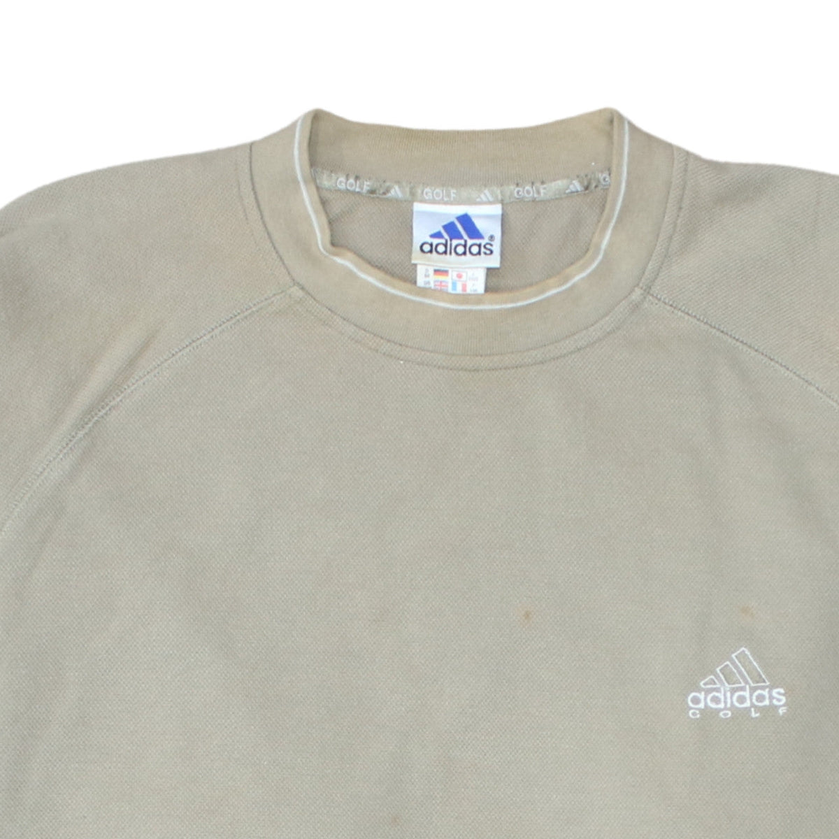 Adidas Men Beige XL Golf Crew Neck Sweatshirt Pullover